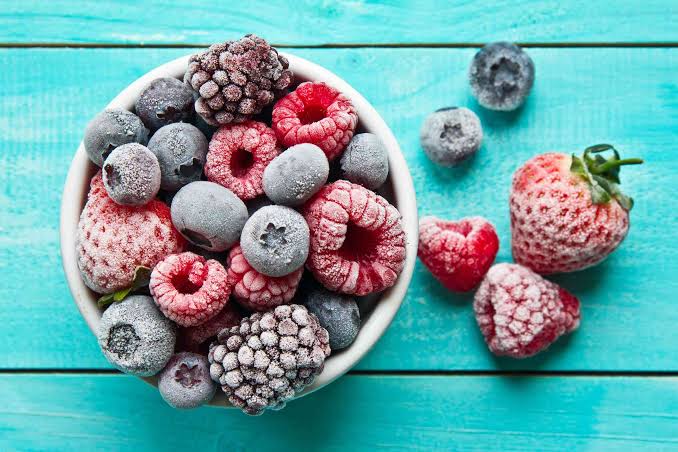Frozen berries and fruit